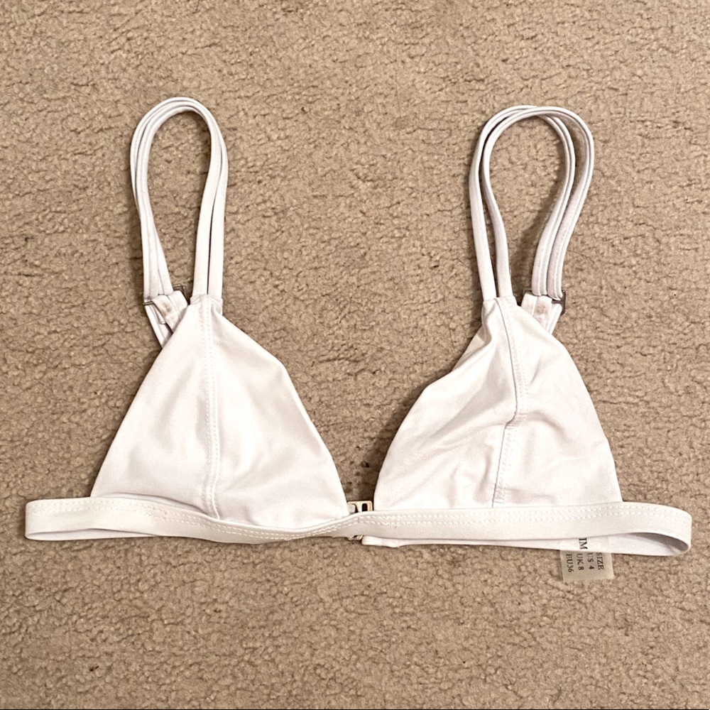 White triangle swim suit bikini top